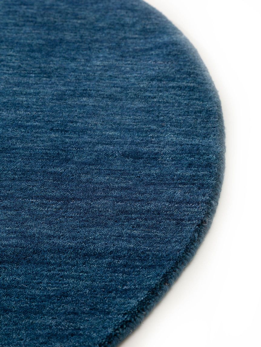 Wollteppich rund Jamal Blau