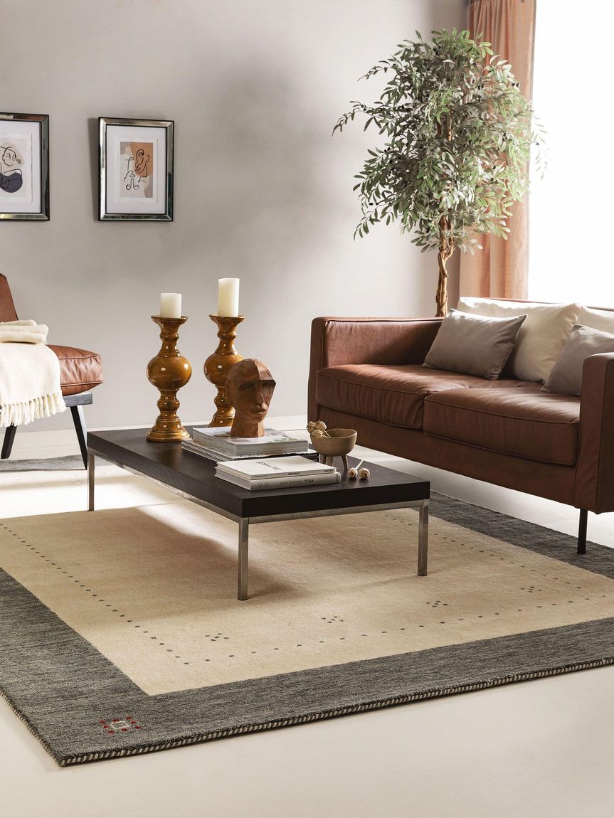 Wollteppich Jamal Beige / Grau