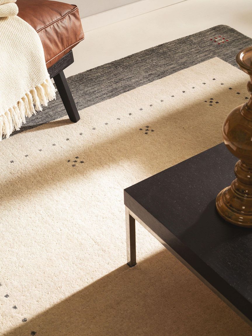Wollteppich Jamal Beige / Grau