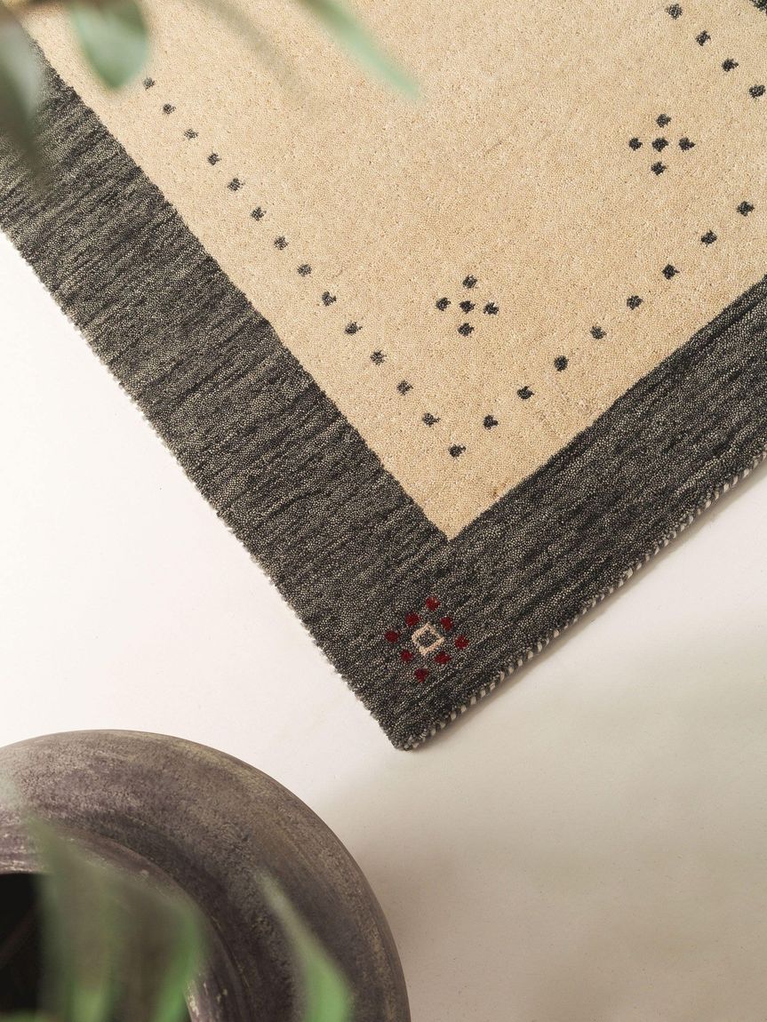 Wollteppich / Läufer Jamal Beige / Grau