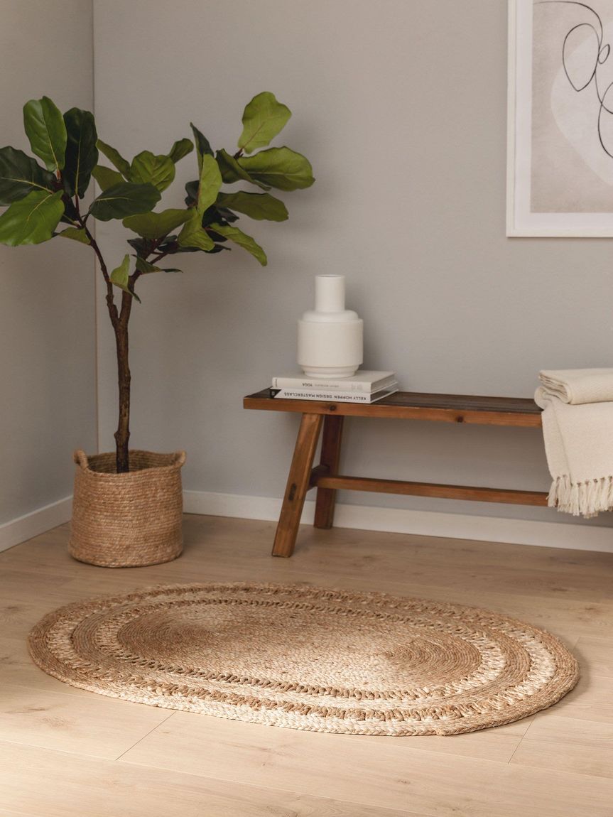 Juteteppich oval Kamala 80x120 cm Natur