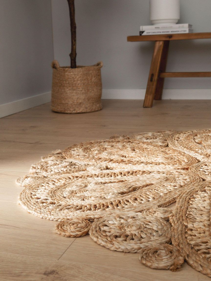 Juteteppich rund Kamala Ø 120 cm rund Natur