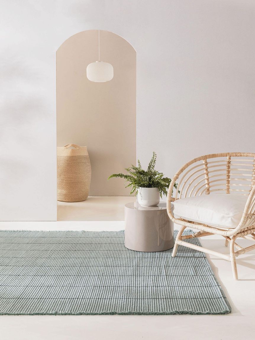 Teppich aus recyceltem Material Gaia Minze