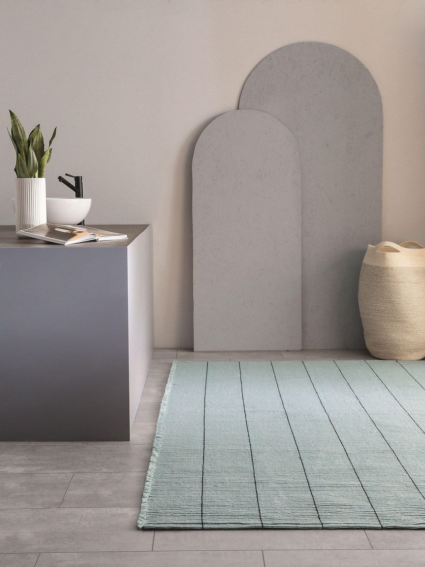 Teppich aus recyceltem Material Gaia Minze