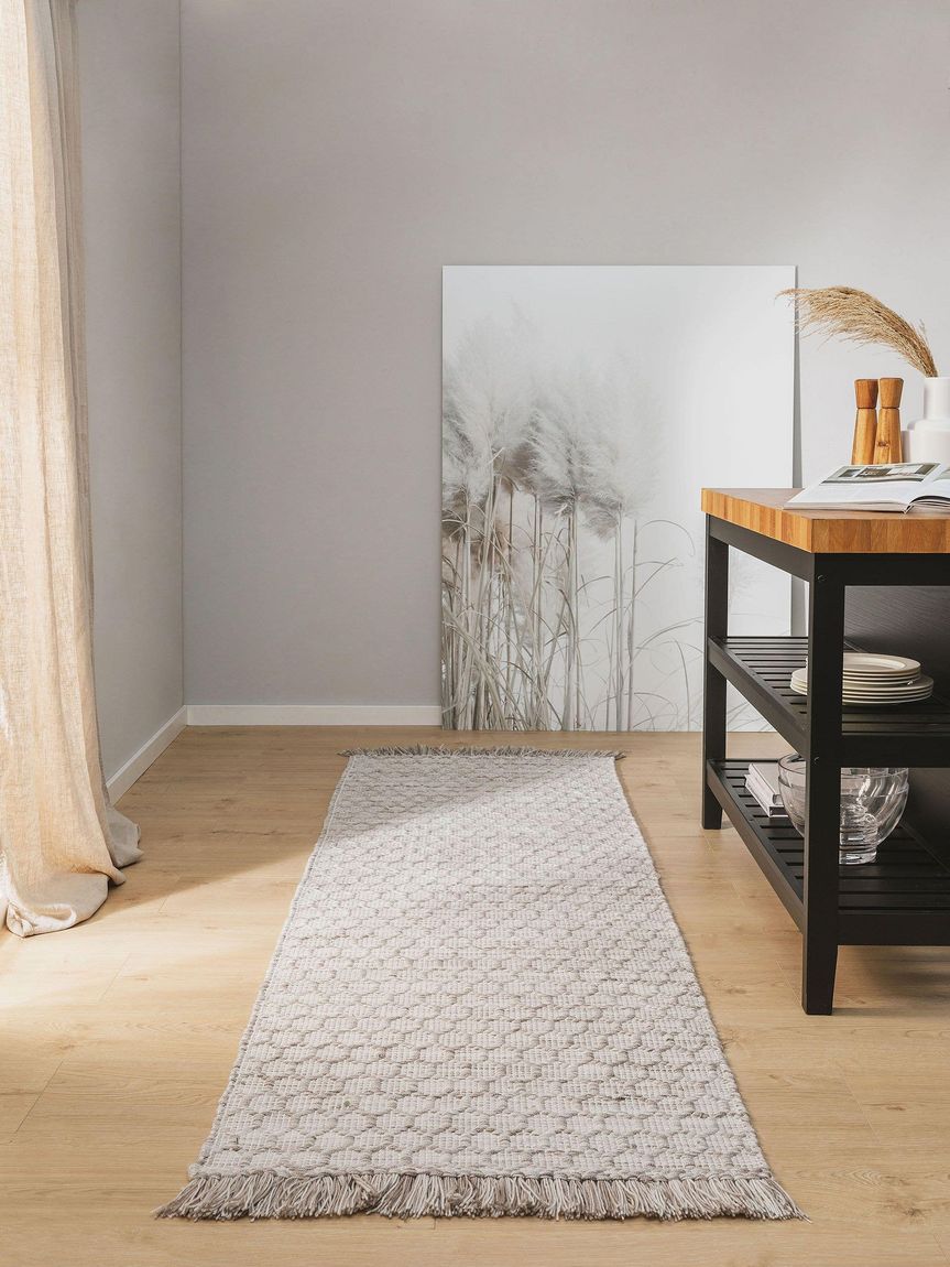 Teppich Läufer aus recyceltem Material Mimpi 80x250 cm Hellgrau