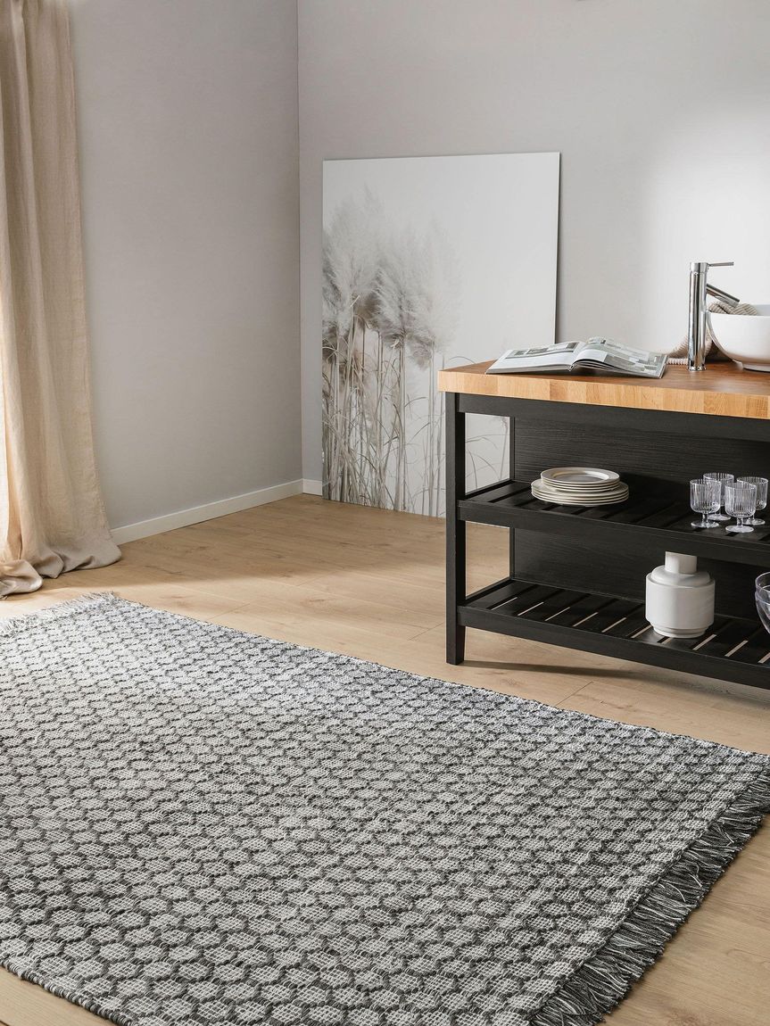 Teppich aus recyceltem Material Mimpi Dunkelgrau