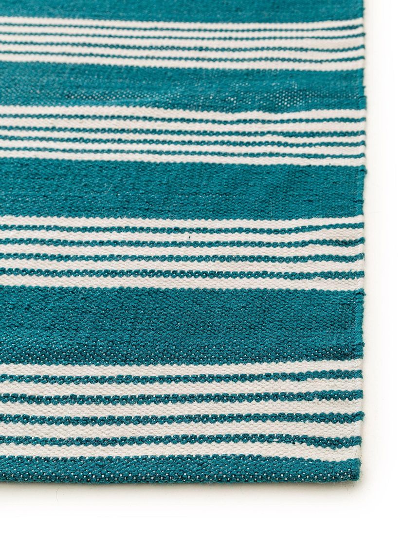 Teppich Läufer aus recyceltem Material Dura Blau / Grün
