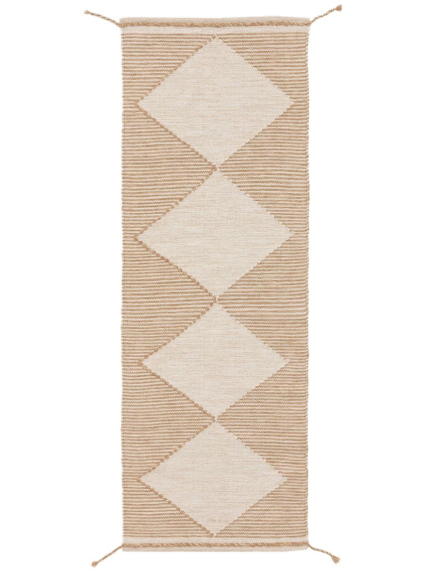 Wollteppich / Läufer Nahla 70x200 cm Beige