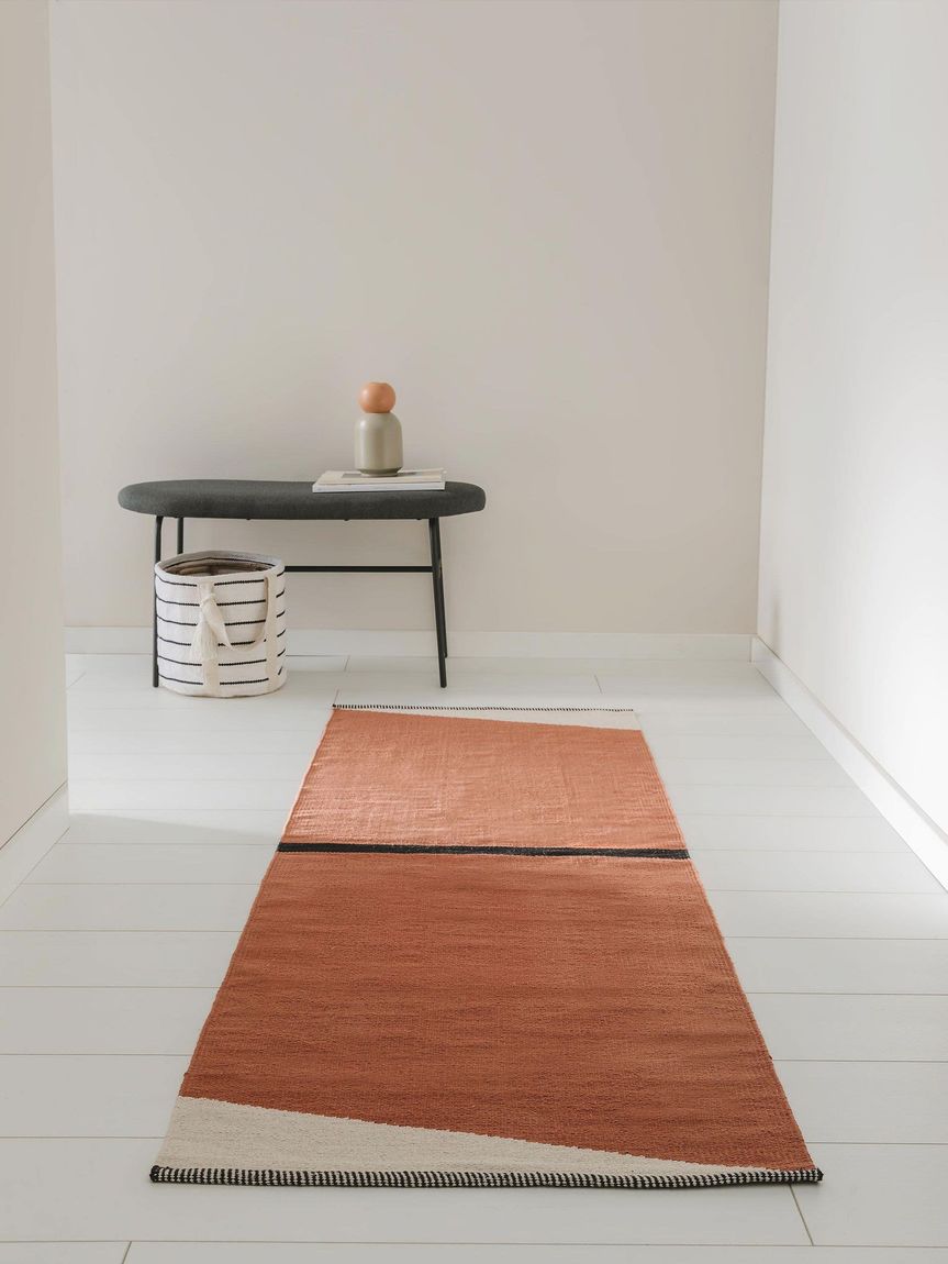 Baumwollteppich Läufer Lenny 70x200 cm Terrakotta