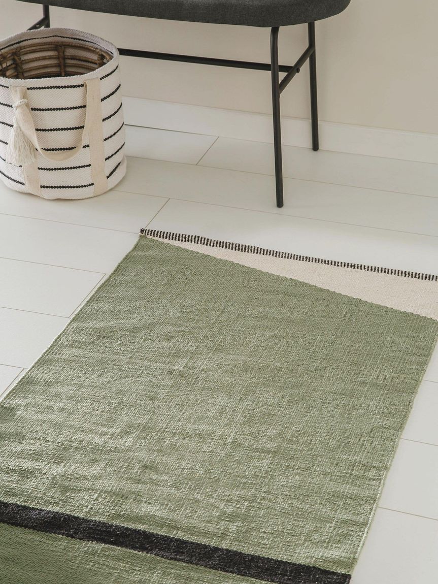 Baumwollteppich Läufer Lenny 70x200 cm Grün