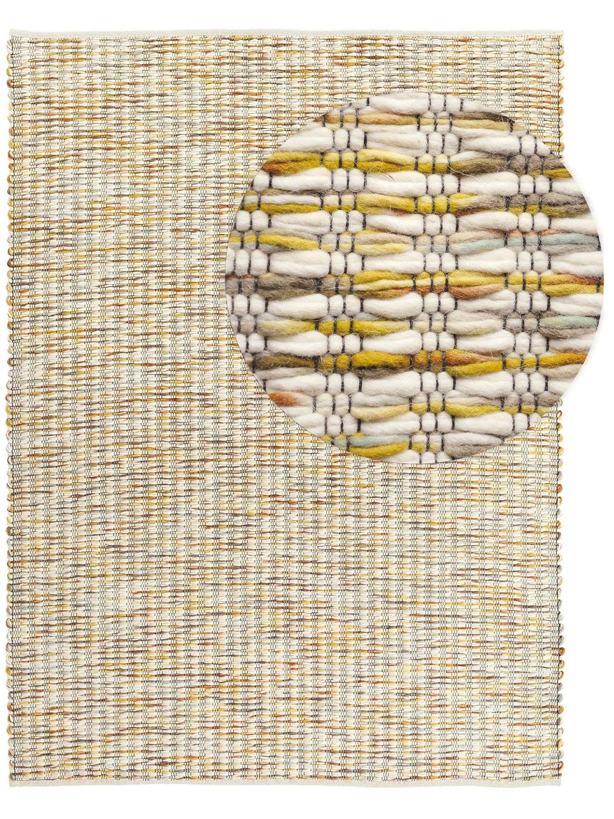 Wollteppich Grain Bunt / Gelb