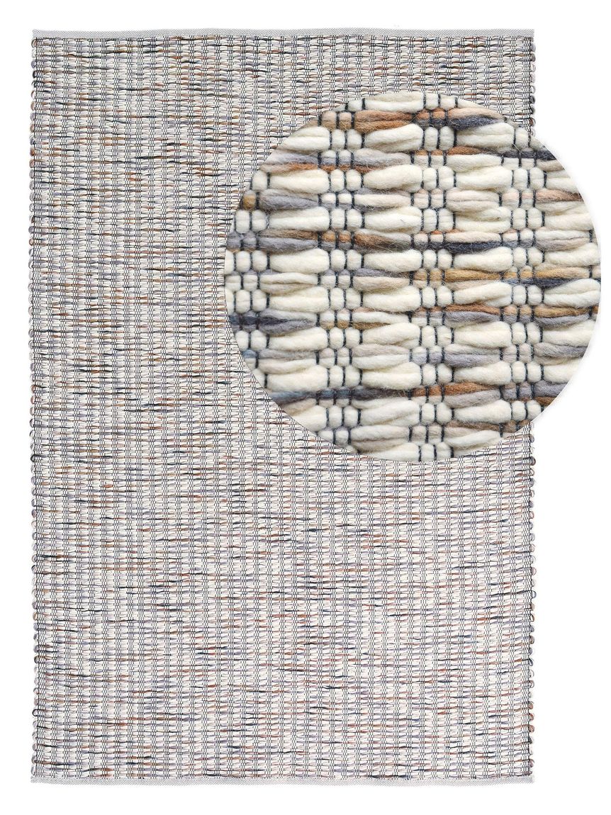 Wollteppich Grain Bunt / Grau