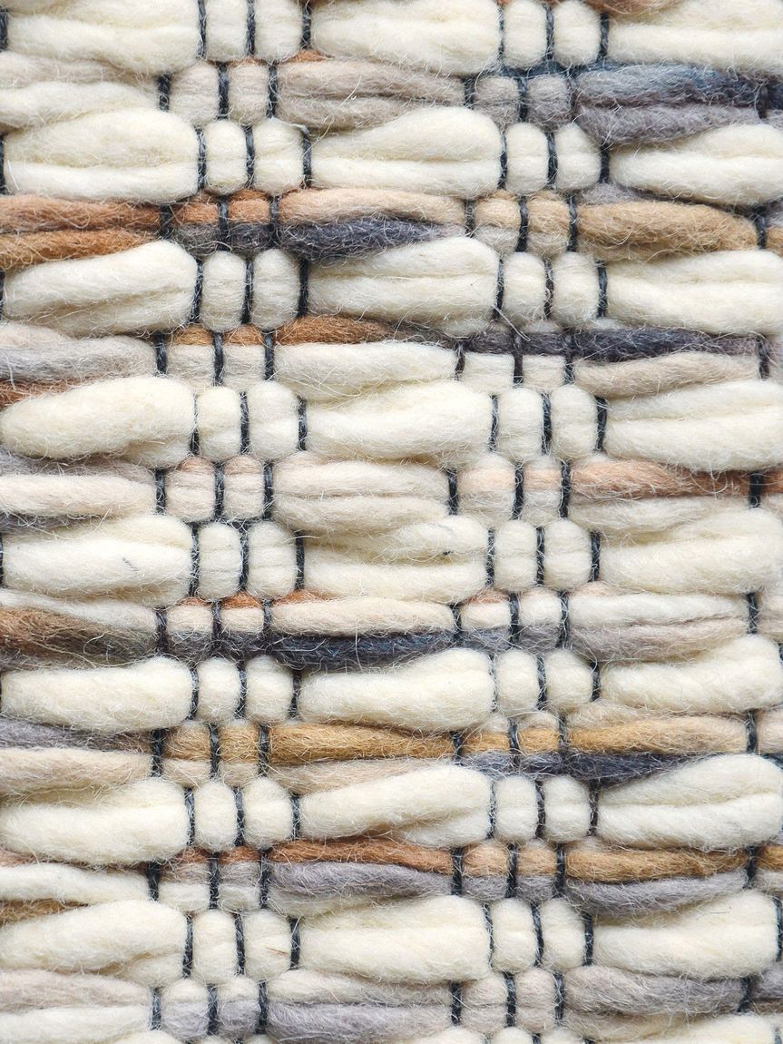 Wollteppich Grain Bunt / Grau