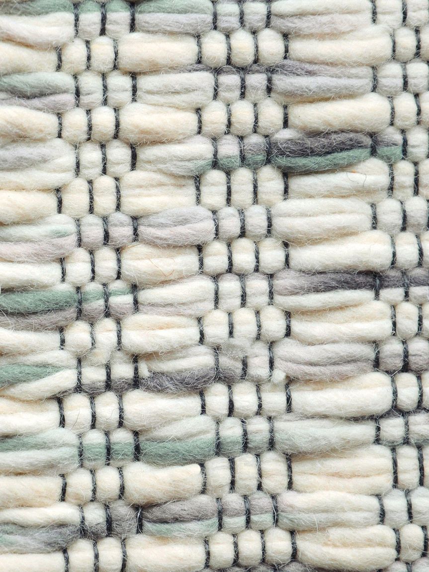 Wollteppich Grain Bunt / Blau