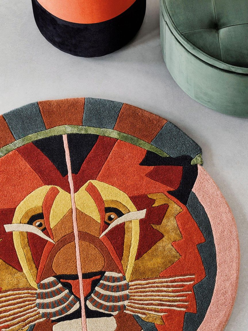 Wollteppich rund Zodiac 100x100 cm Bunt