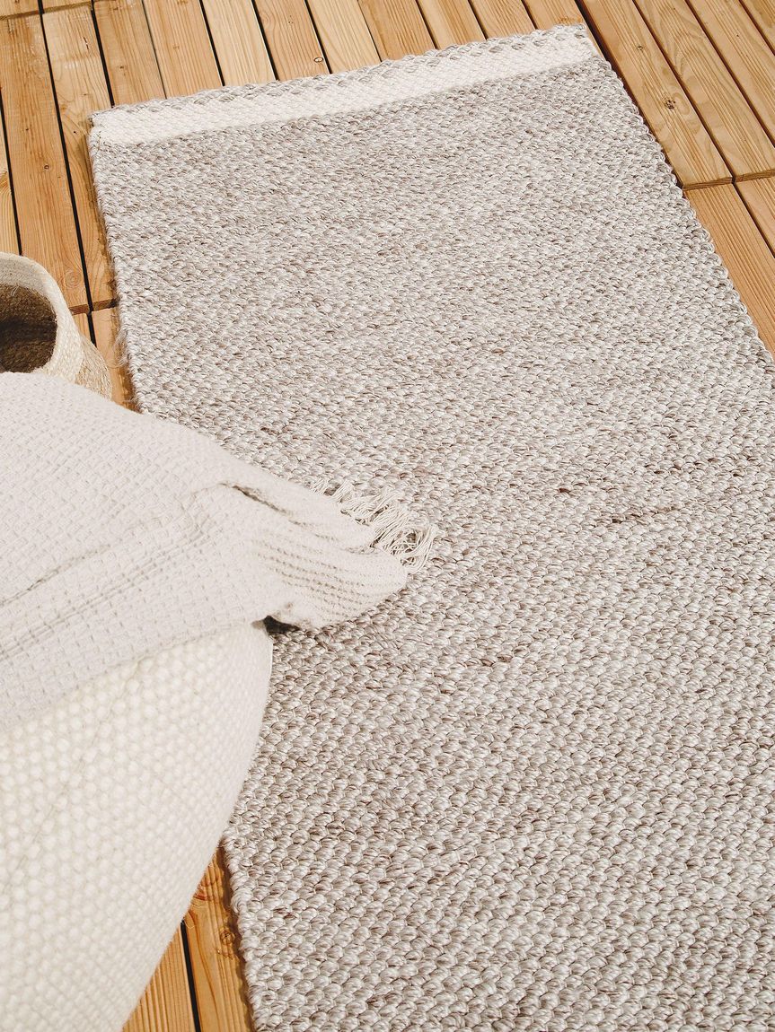 Teppich Läufer aus recyceltem Material Kiah 70x200 cm Creame / Taupe