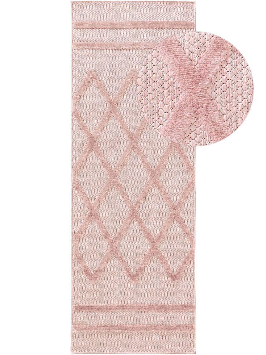 In- & Outdoor Teppich Bonte Läufer 75x220 cm Rosa