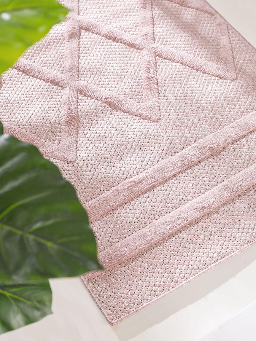 In- & Outdoor Teppich Bonte Läufer 75x220 cm Rosa