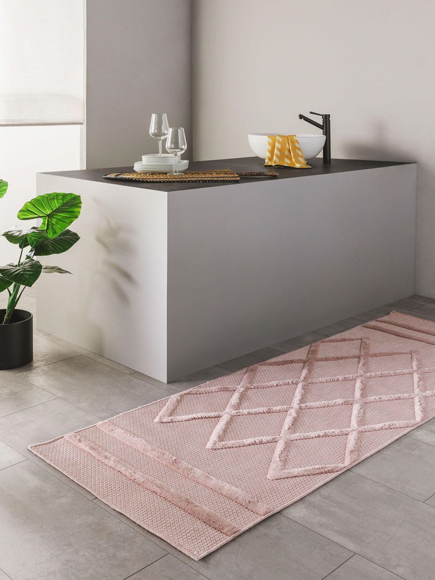 In- & Outdoor Teppich Bonte Läufer 75x220 cm Rosa