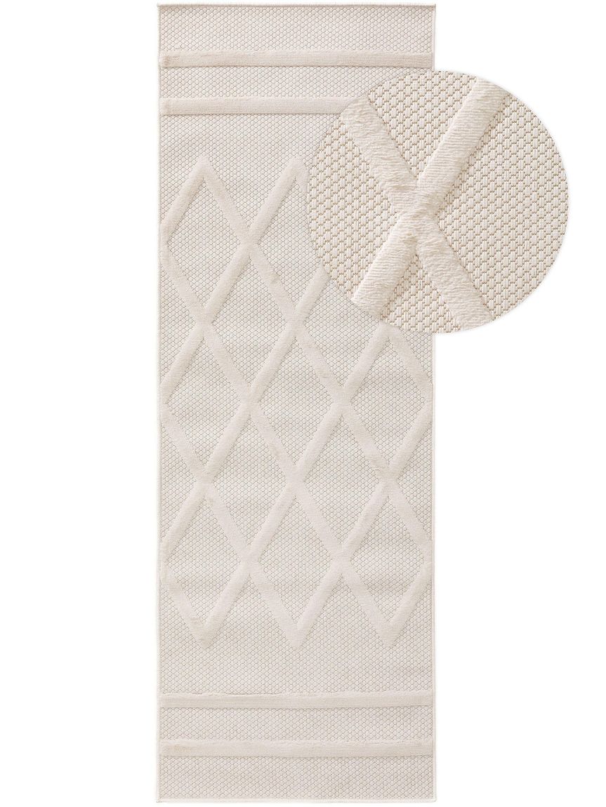 In- & Outdoor Teppich Bonte Läufer 75x220 cm Creame