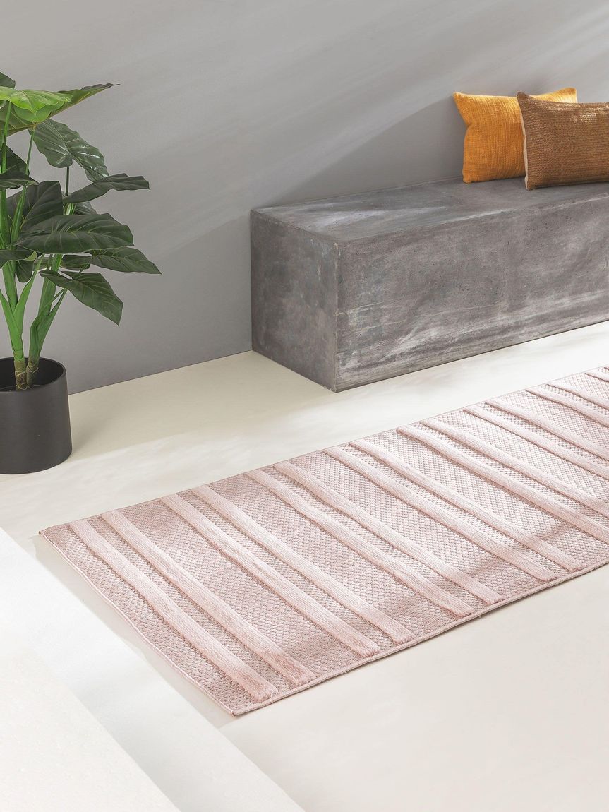 In- & Outdoor Teppich Bonte Läufer 75x220 cm Rosa