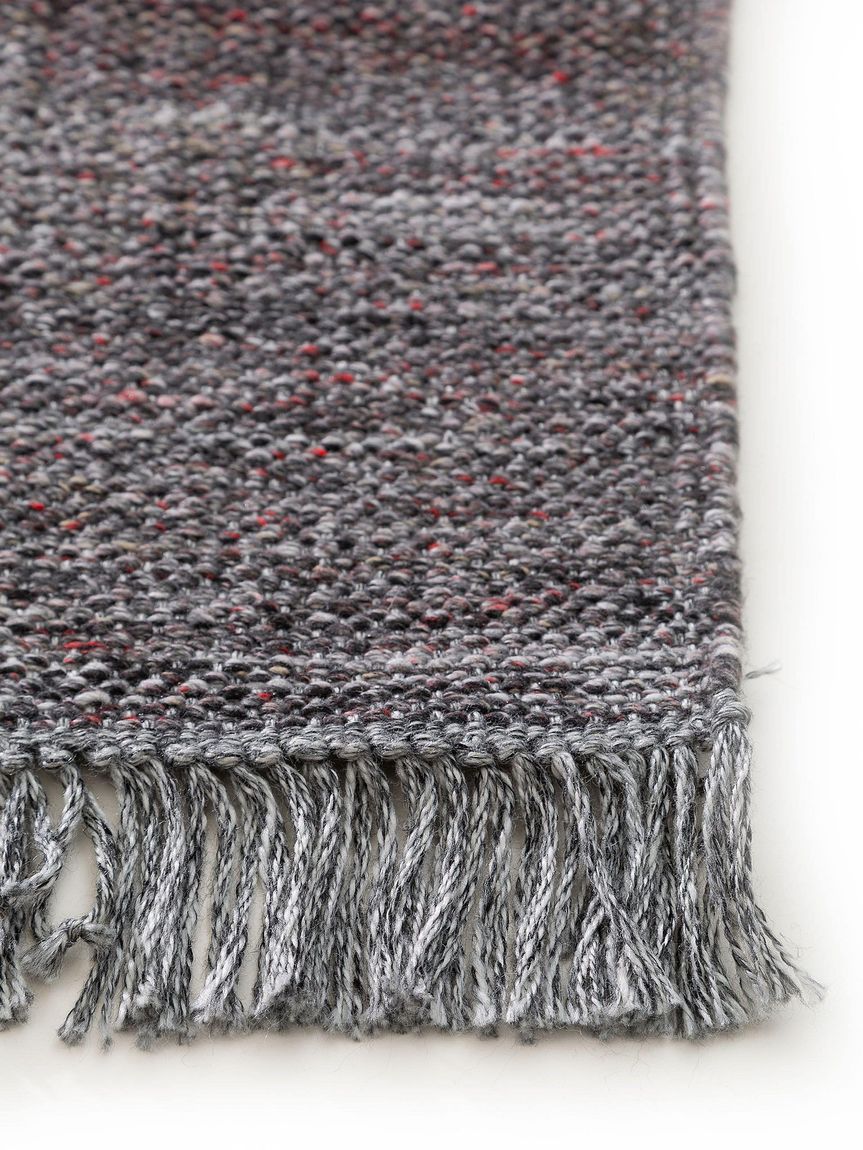 Teppich Läufer aus recyceltem Material Damian 70x200 cm Grau / Rot