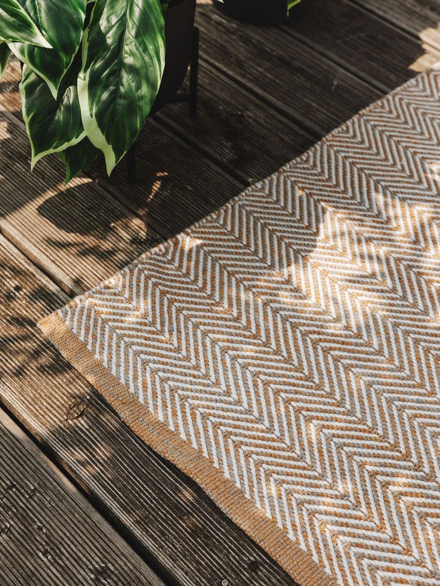 Teppich Läufer aus recyceltem Material Rio Hellbraun