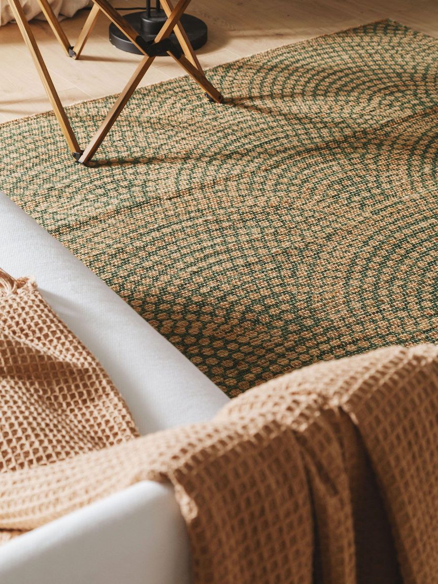 Juteteppich Baru Beige / Grün