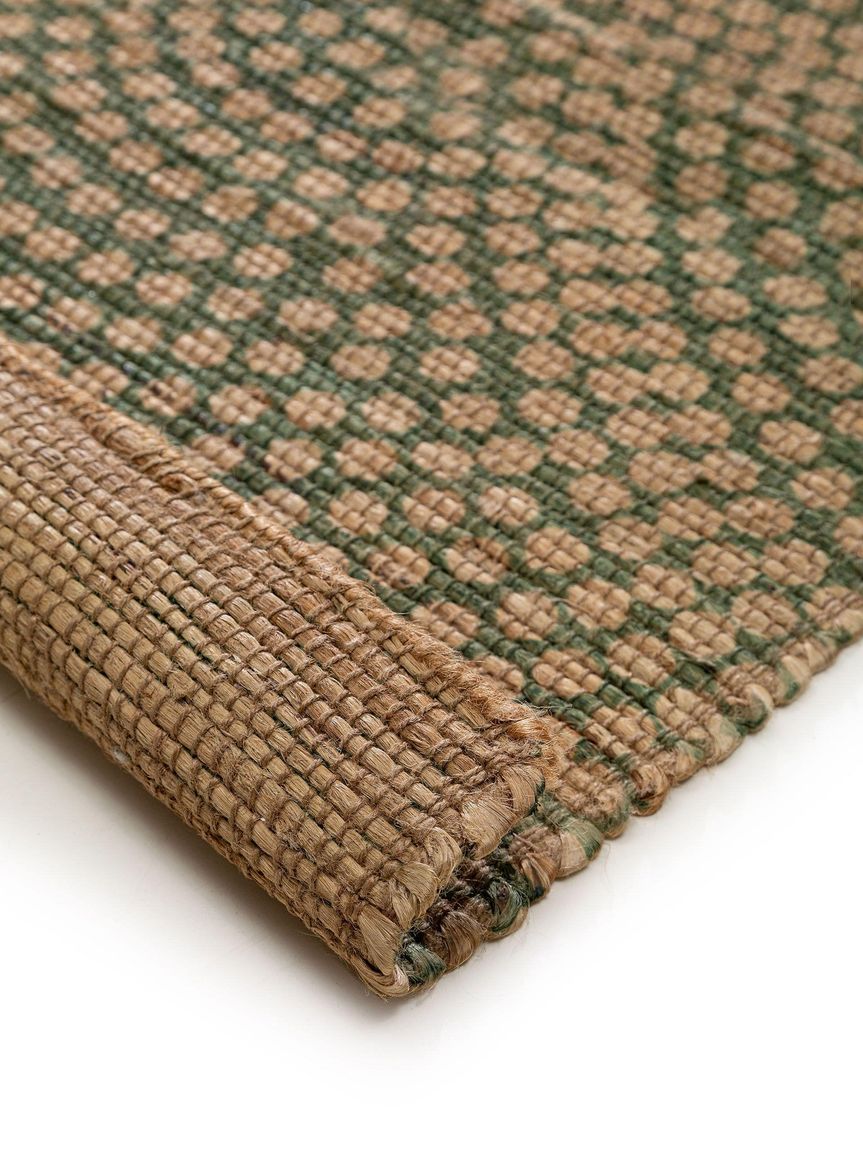 Juteteppich Baru Beige / Grün