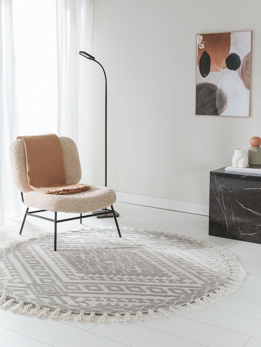 Teppich Elias Ø 150 cm rund Grau