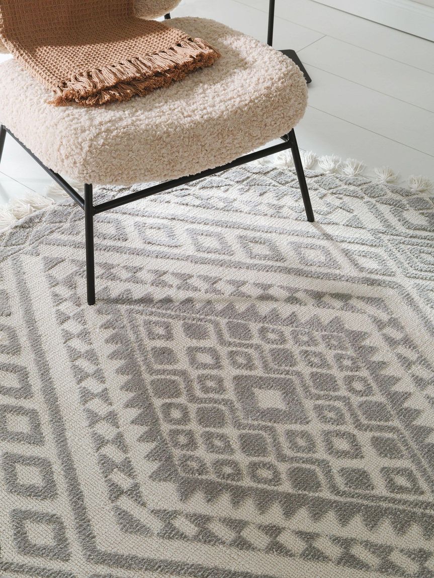 Teppich Elias Ø 150 cm rund Grau
