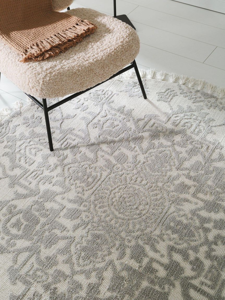 Teppich Elias Ø 150 cm rund Grau