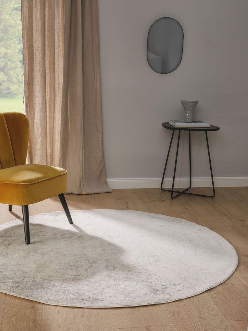 Viskoseteppich rund Haven Ø 160 cm rund Beige