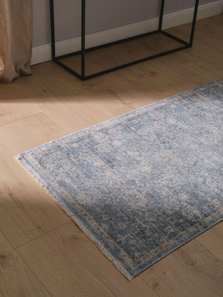 Viskoseteppich Läufer Haven 70x240 cm Blau