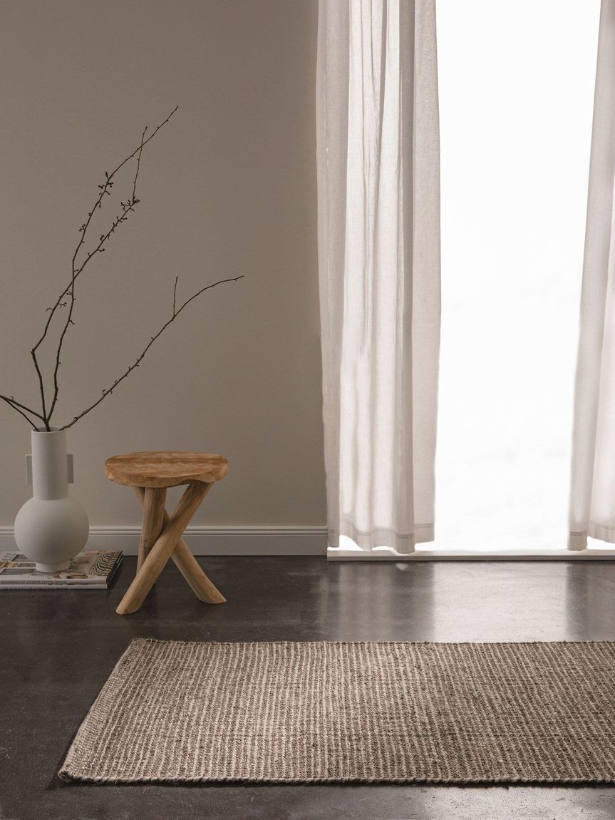 Wollteppich Läufer Nazar 70x200 cm Taupe