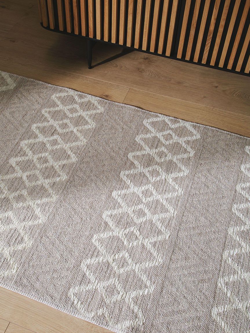 Flachgewebeteppich Läufer Henna 70x240 cm Beige