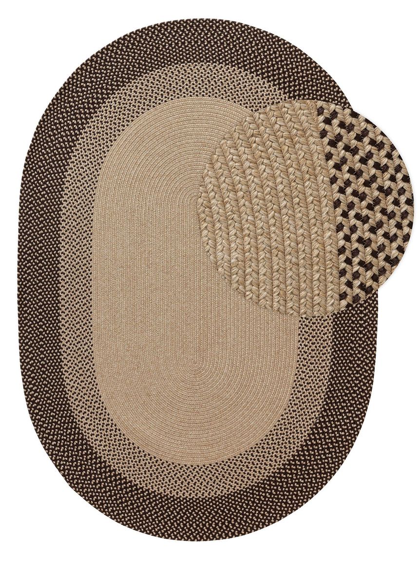 In- & Outdoor Teppich oval Nandi 140x200 cm Braun