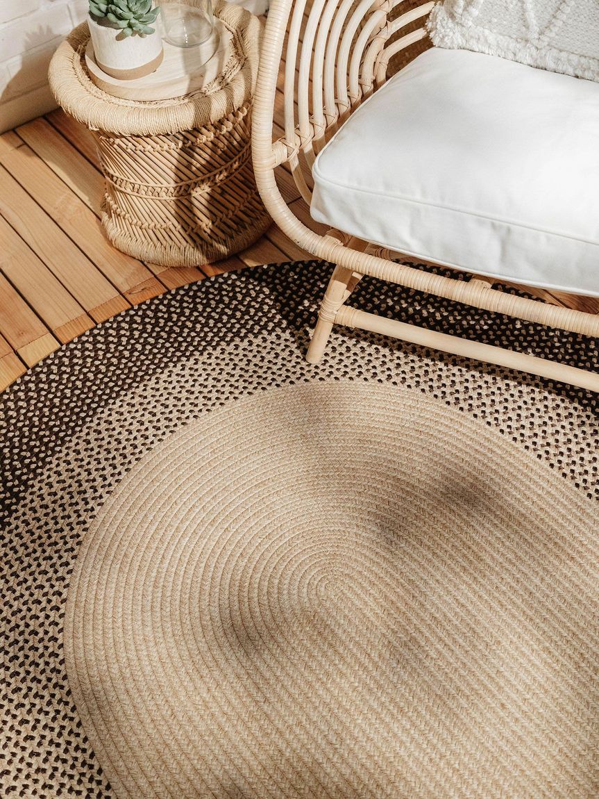 In- & Outdoor Teppich oval Nandi 140x200 cm Braun