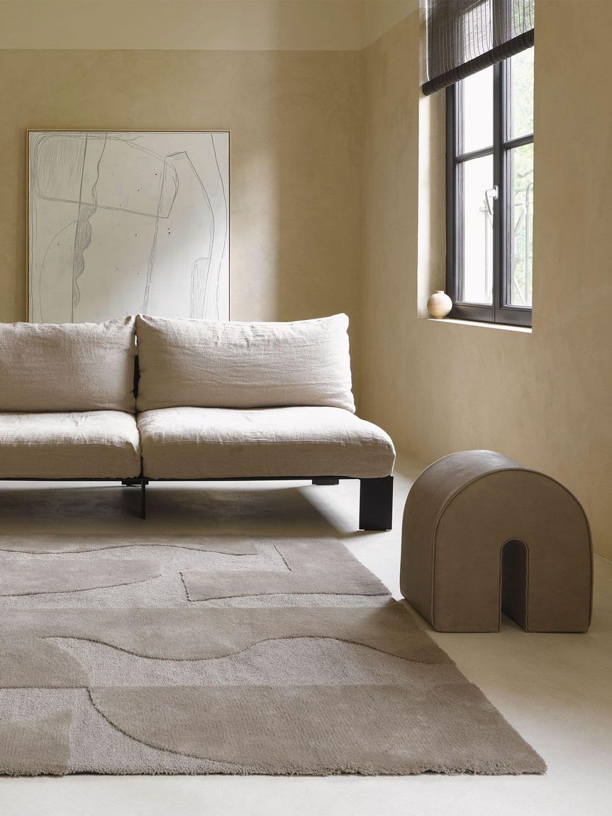 Wollteppich Twinset Mural Taupe