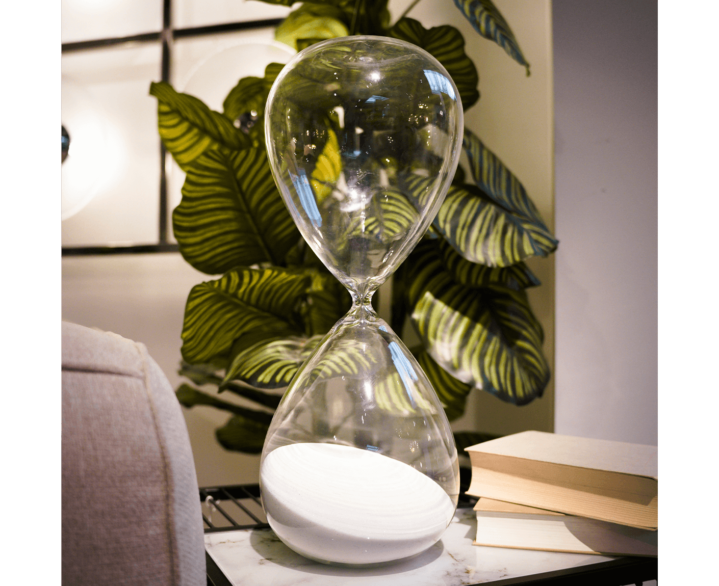 Sanduhr Timer 4 Stunden Weiß 45cm