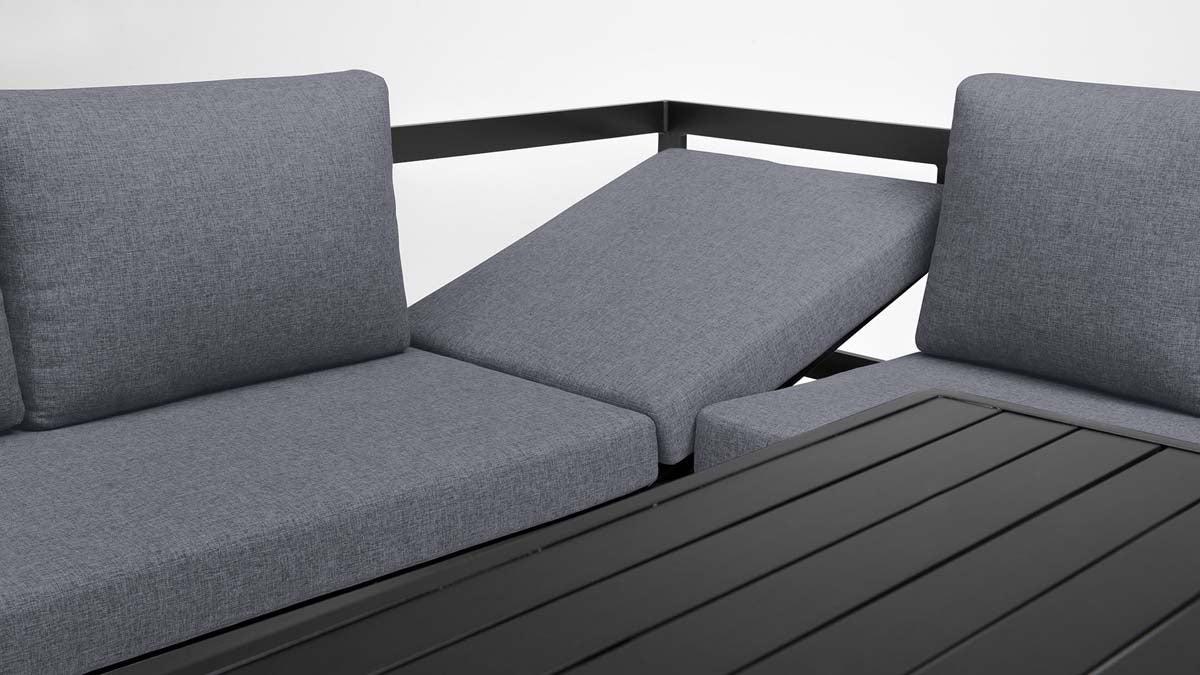Kettler Gartenlounge 230x200 cm Essgruppe Anthrazit / Grau