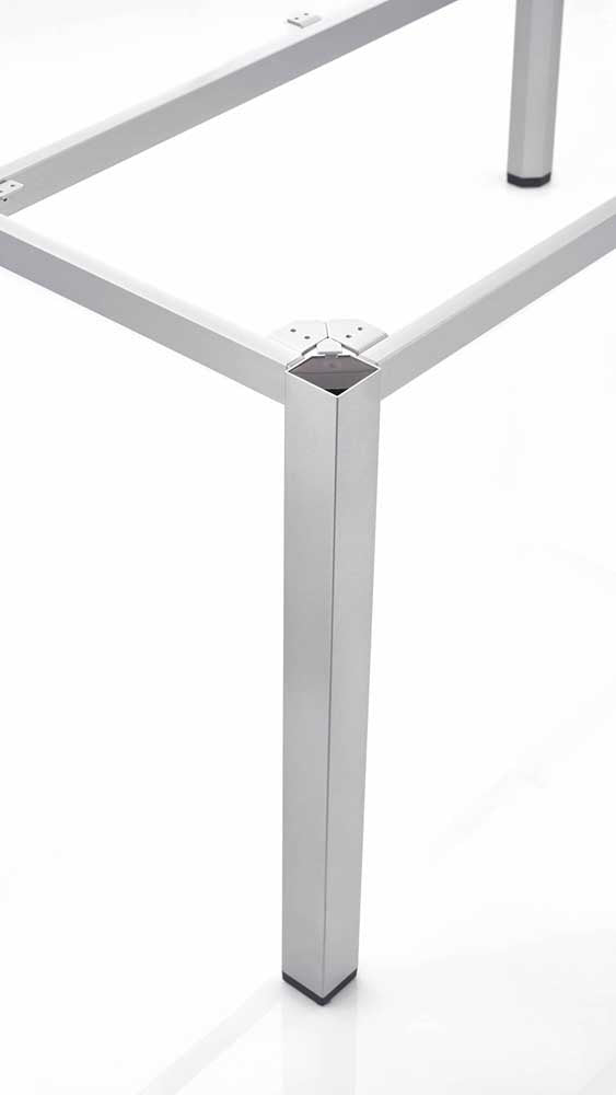 Kettler Cubic/HPL Gartentisch 160x95 cm Marmor-Weiß / Silber