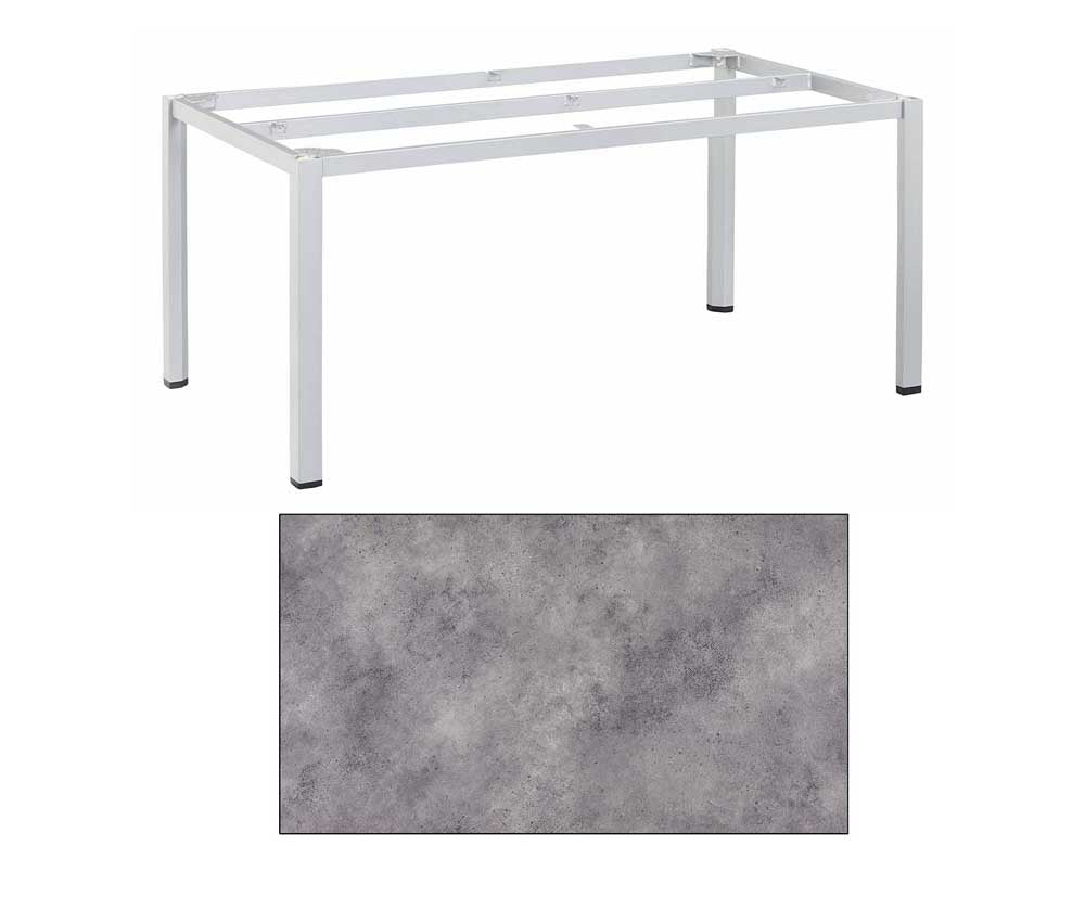 Kettler Cubic/HPL Gartentisch 160x95 cm Anthrazit / Silber