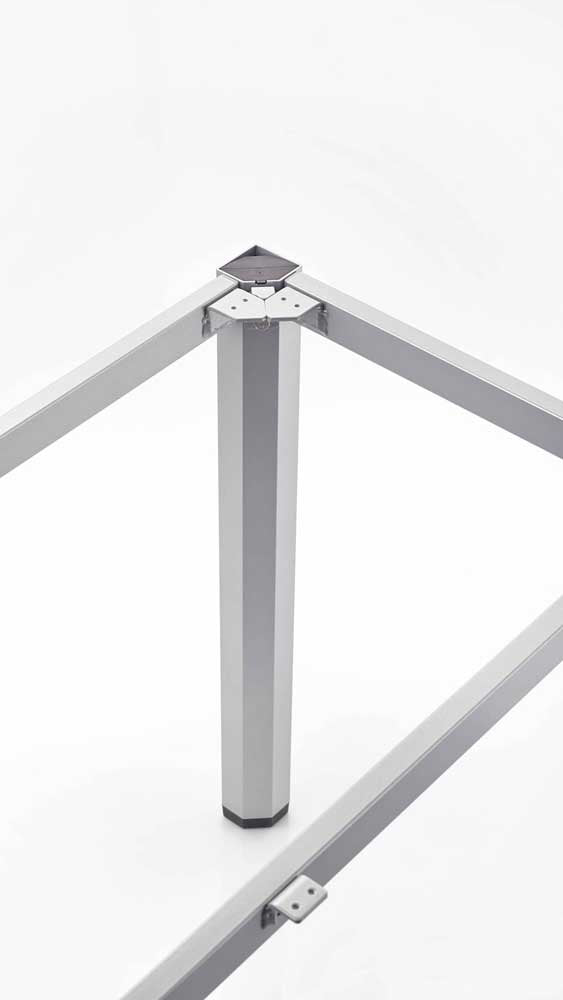 Kettler Cubic/HPL Gartentisch 160x95 cm Marmor-Weiß / Silber