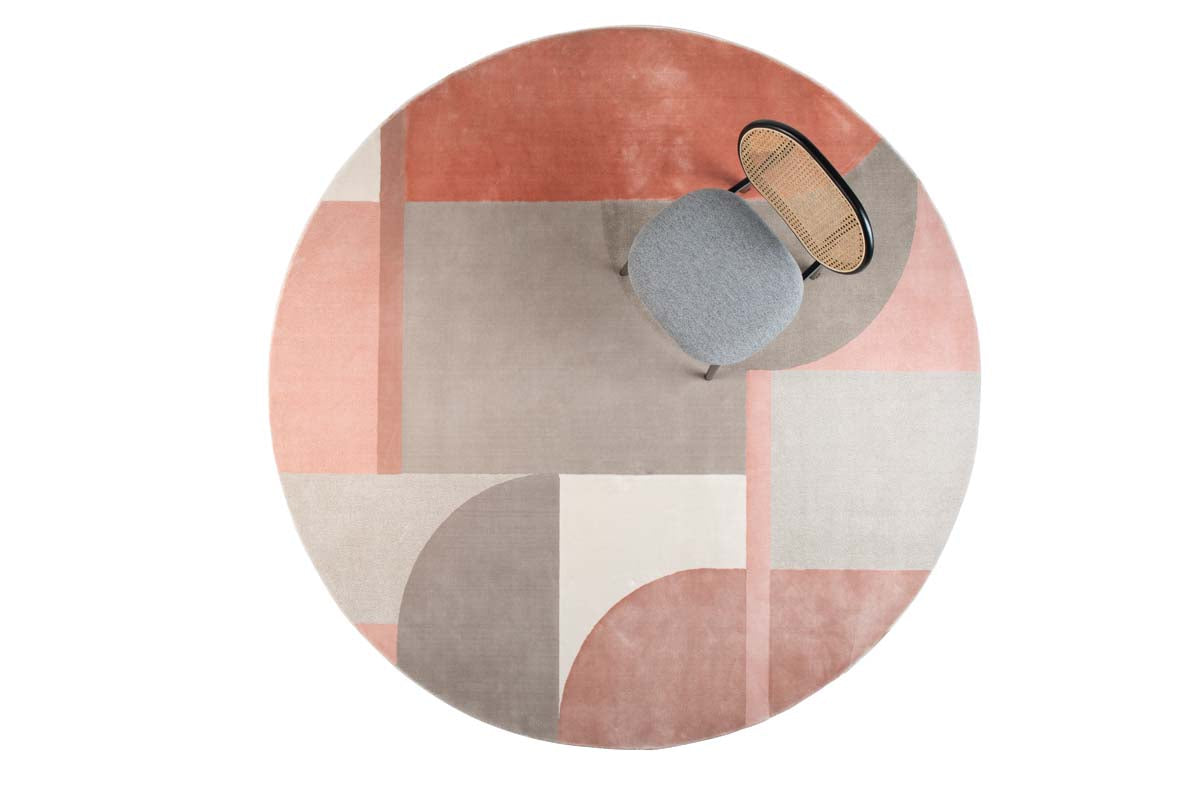 Hilton Teppich Ø240 cm Grau/Pink