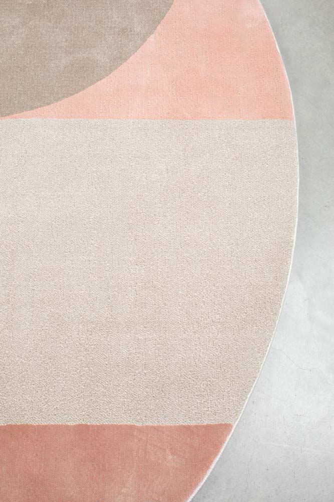 Hilton Teppich Ø240 cm Grau/Pink