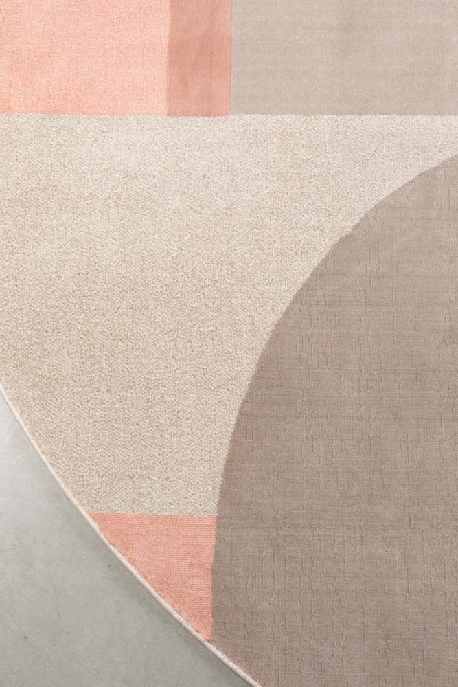 Hilton Teppich Ø240 cm Grau/Pink