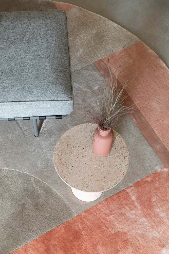 Hilton Teppich Ø240 cm Grau/Pink