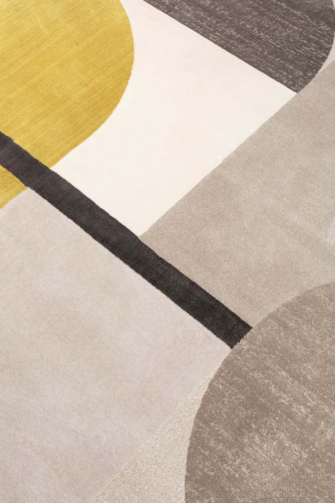 Hilton Teppich Ø240 cm Grau/Gelb