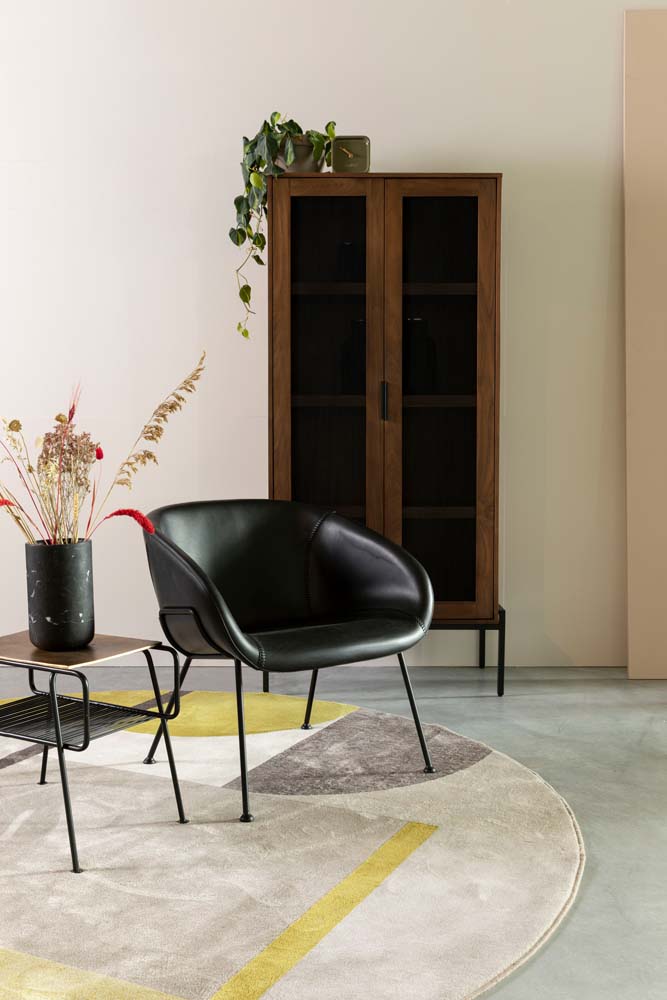 Hilton Teppich Ø240 cm Grau/Gelb